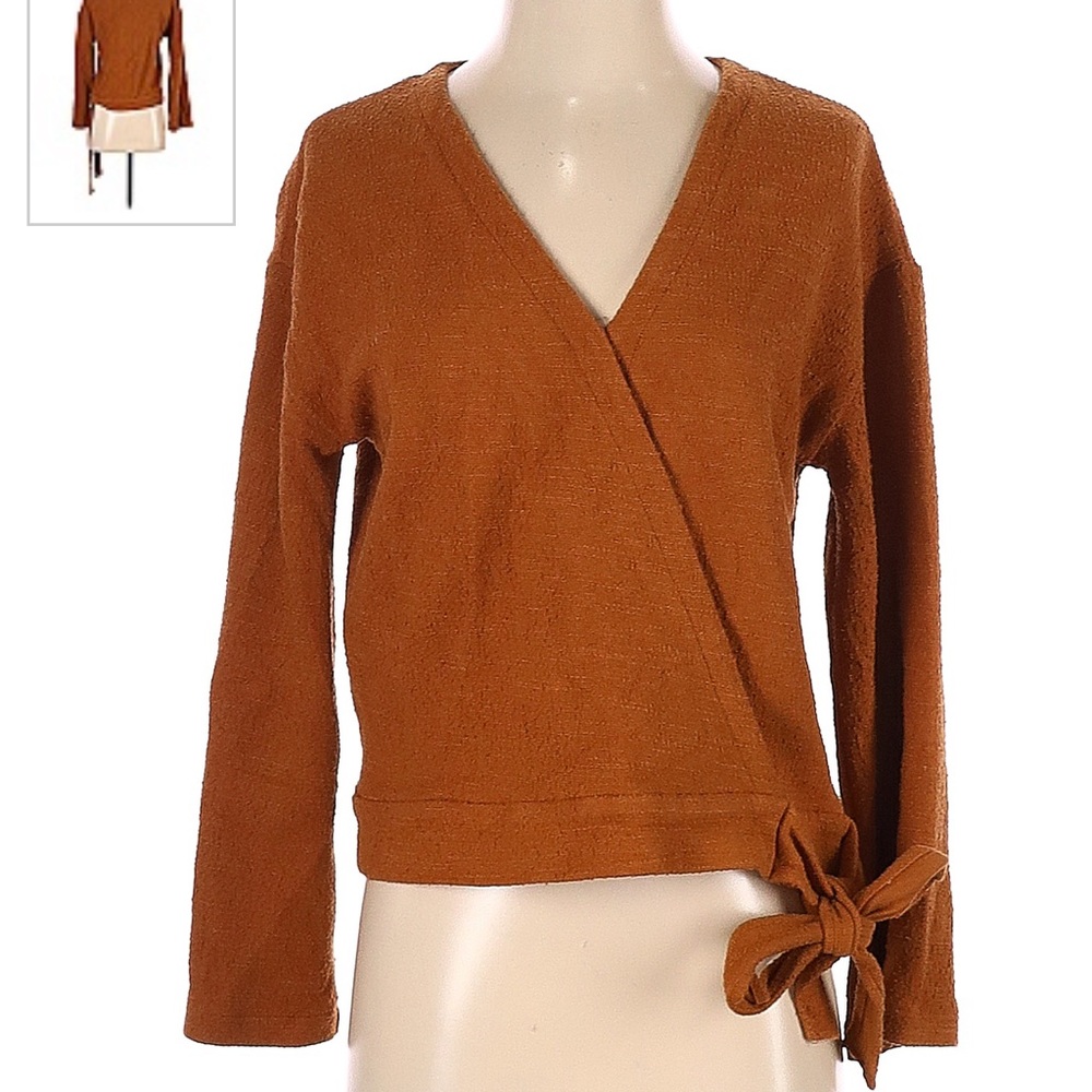MADEWELL Texture & Thread Wrap Top Long Sleeve Rustic Ochre